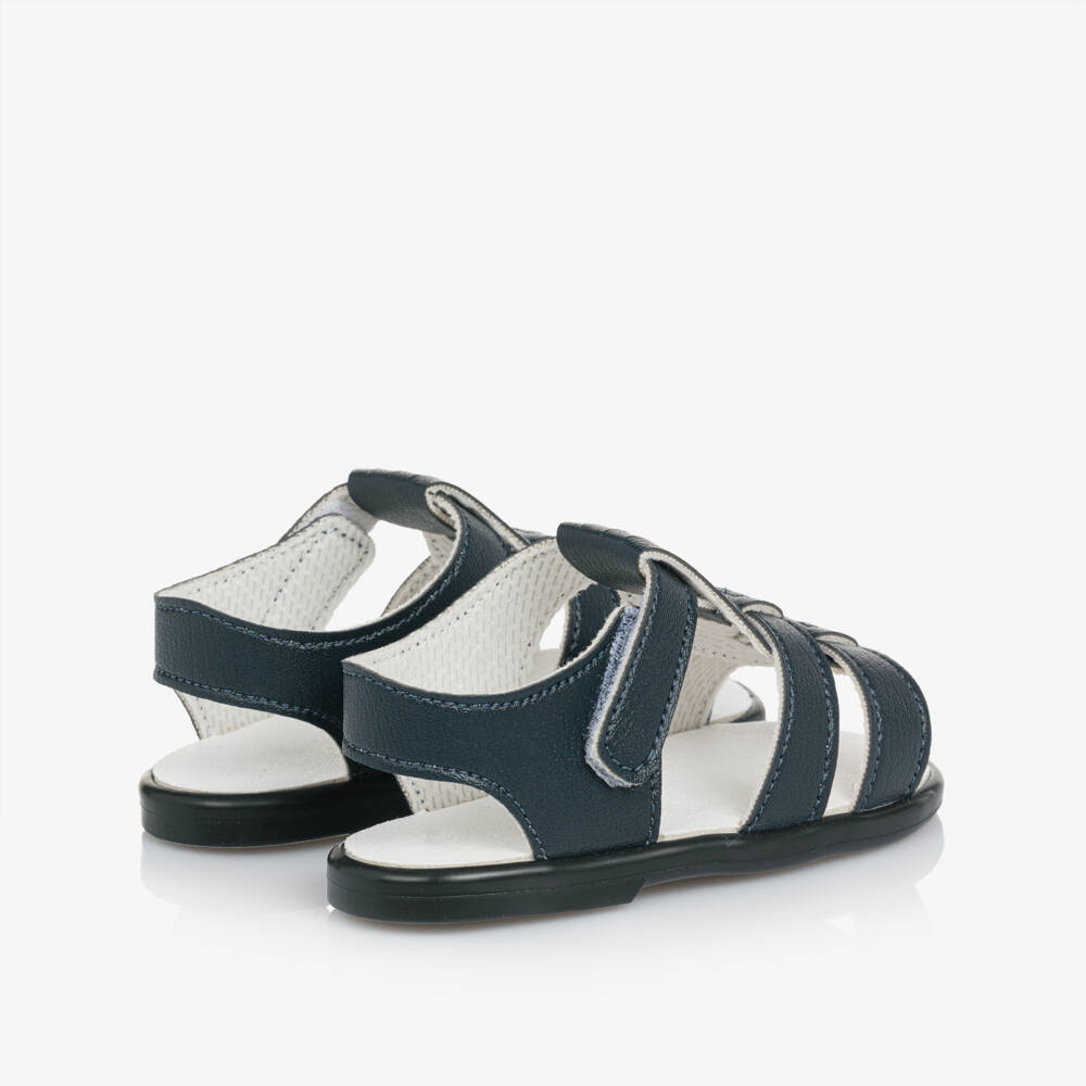 Early Days-Navy Blue Faux Leather First-Walker Sandals | Childrensalon