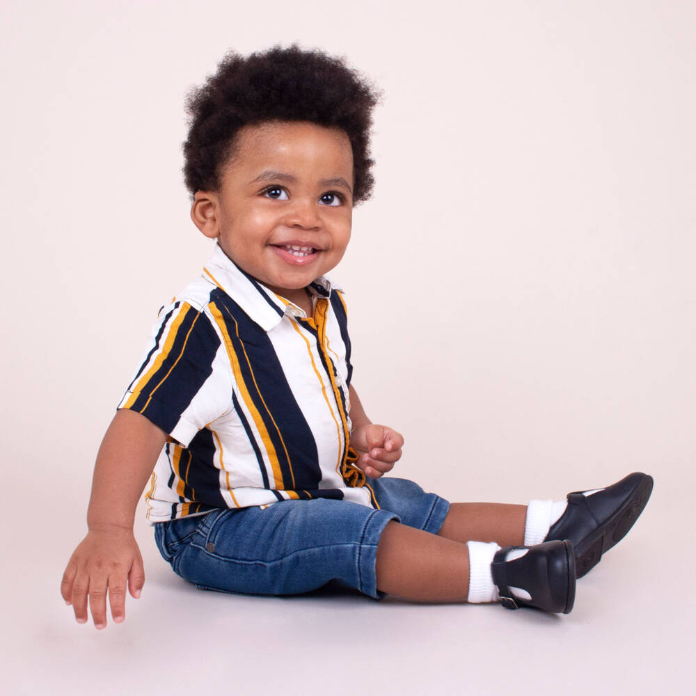 Early Days-حذاء بسير جلد لون كحلي | Childrensalon