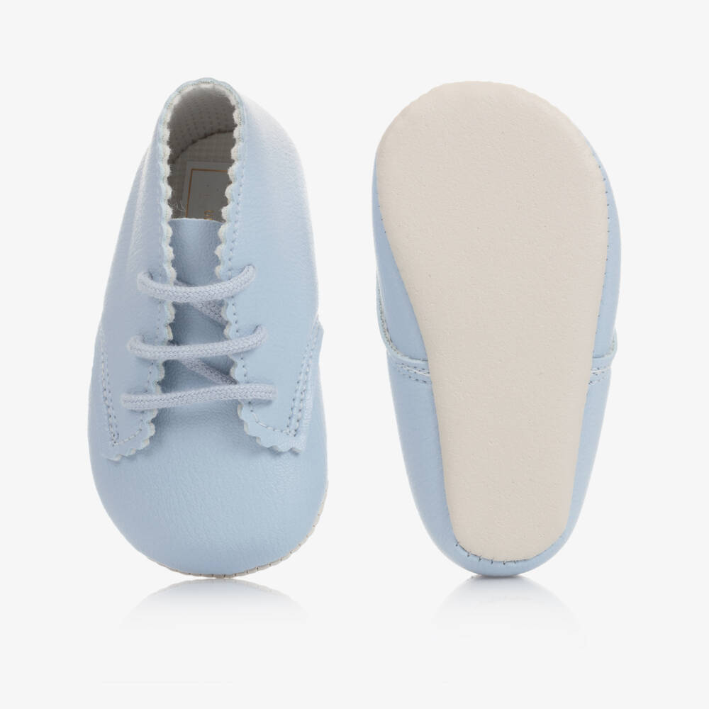 Early Days-Pale Blue Lace-Up Pre-Walker Shoes | Childrensalon