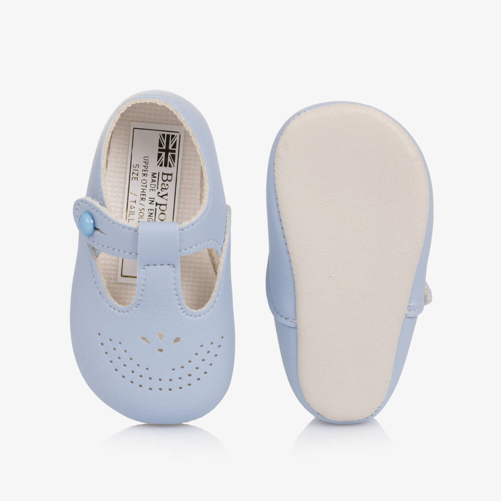 Early Days-Pale Blue T-Bar Pre-Walker Shoes | Childrensalon