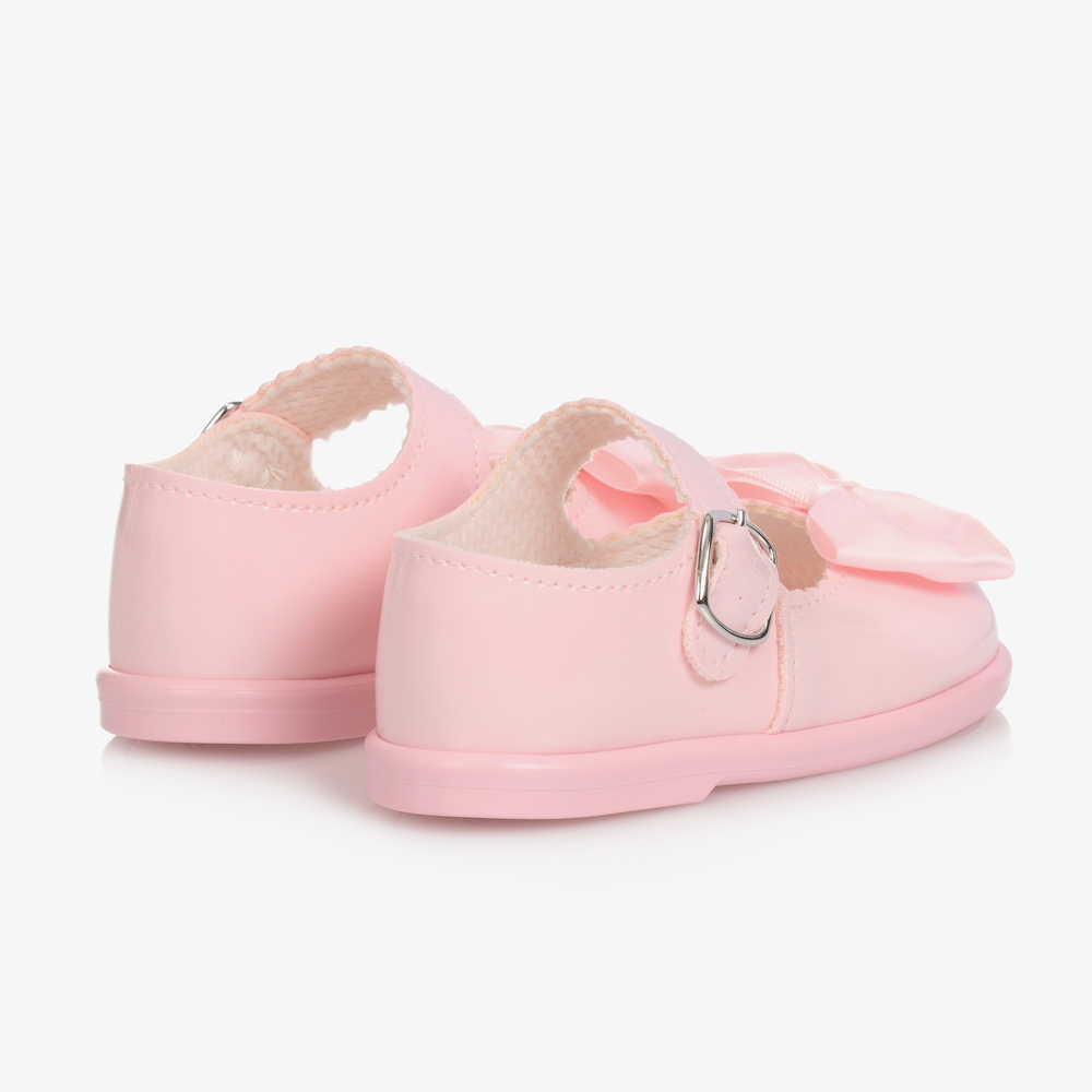 Early Days-حذاء بسيّر جلد لامع لون زهري للبنات | Childrensalon