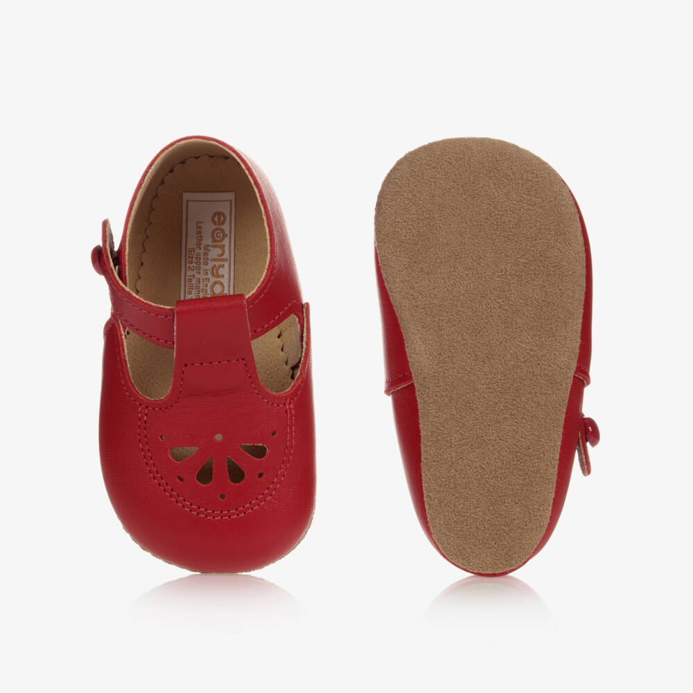 Early Days-Red Cut-Out Leather Pre-Walker Shoes | Childrensalon