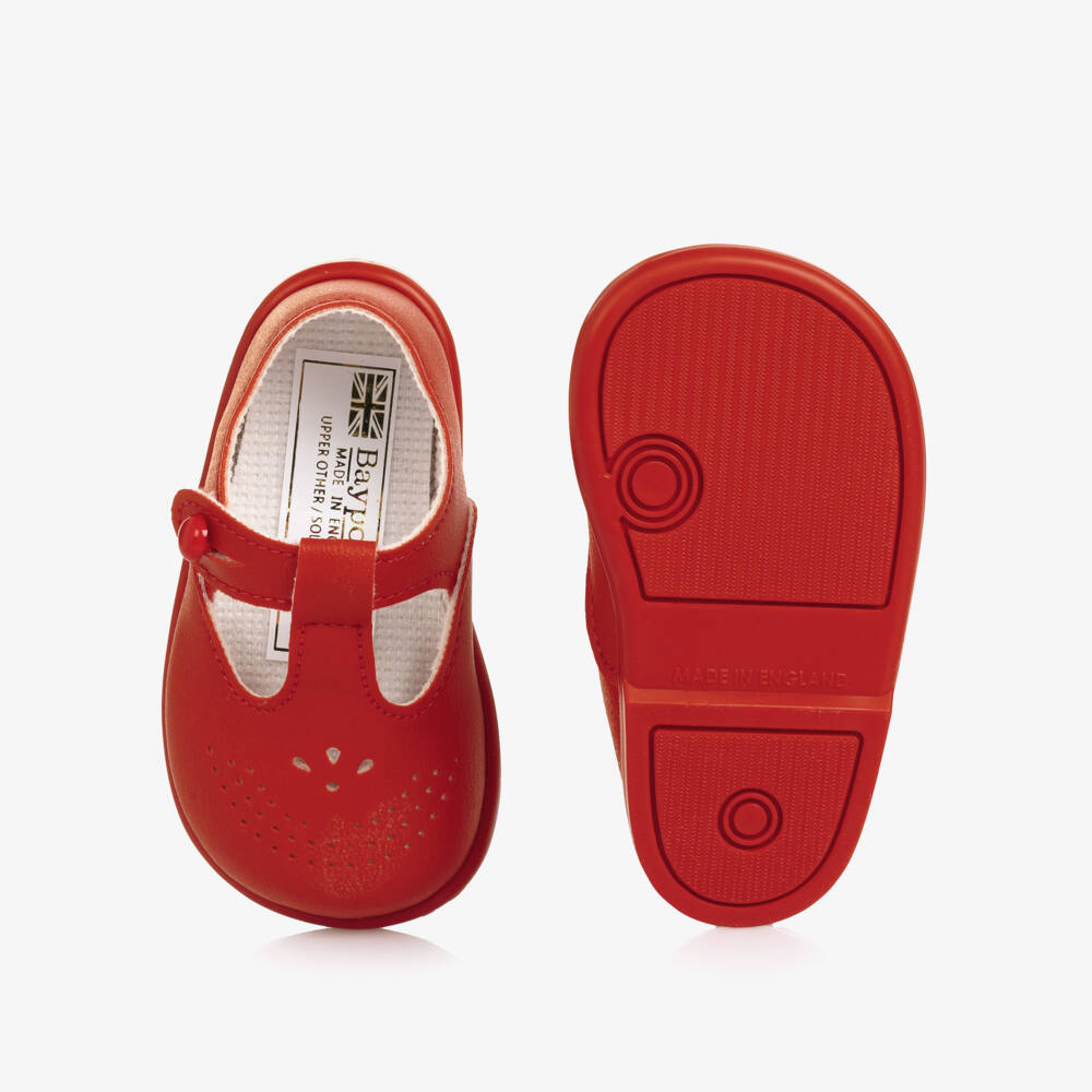 Early Days-حذاء بسيّر لمرحلة بدء المشي لون أحمر | Childrensalon