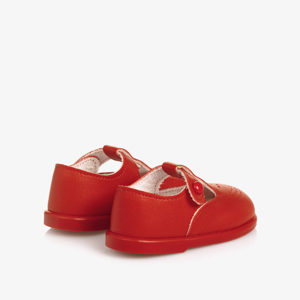 Early Days-حذاء بسيّر لمرحلة بدء المشي لون أحمر | Childrensalon