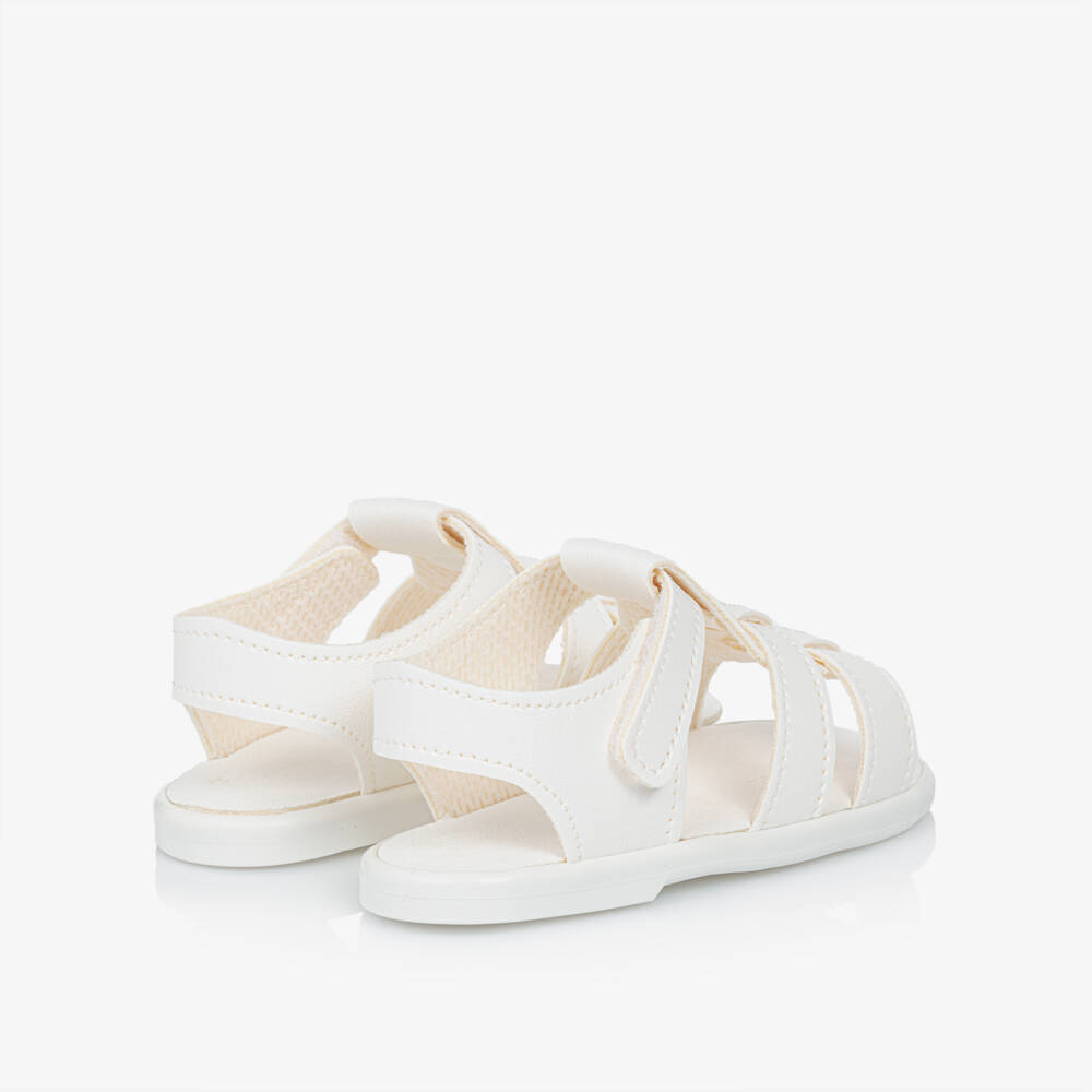 Early Days-White Faux Leather First-Walker Sandals | Childrensalon