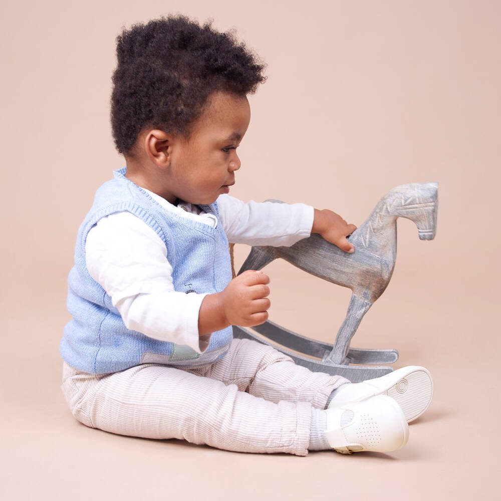 Early Days-White First Walker Bar Shoes | Childrensalon