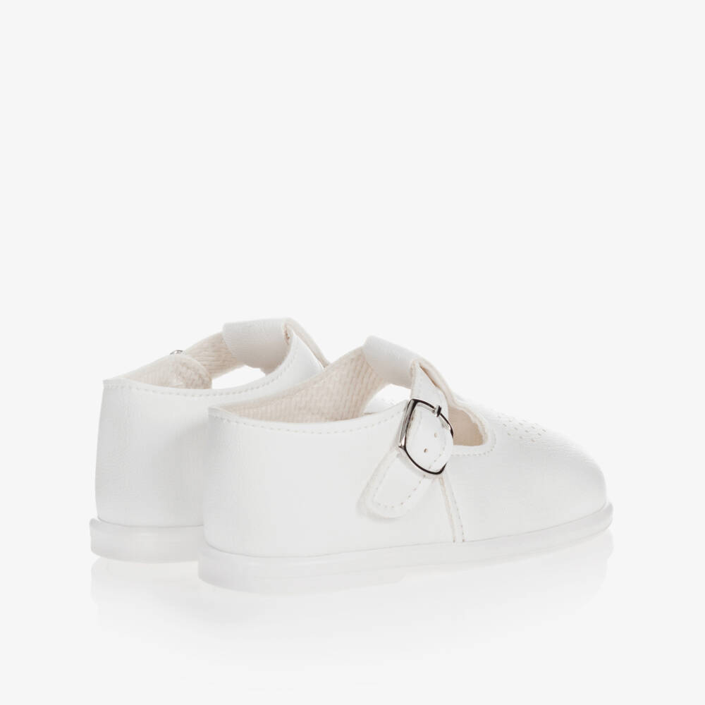 Early Days-White First Walker Bar Shoes | Childrensalon