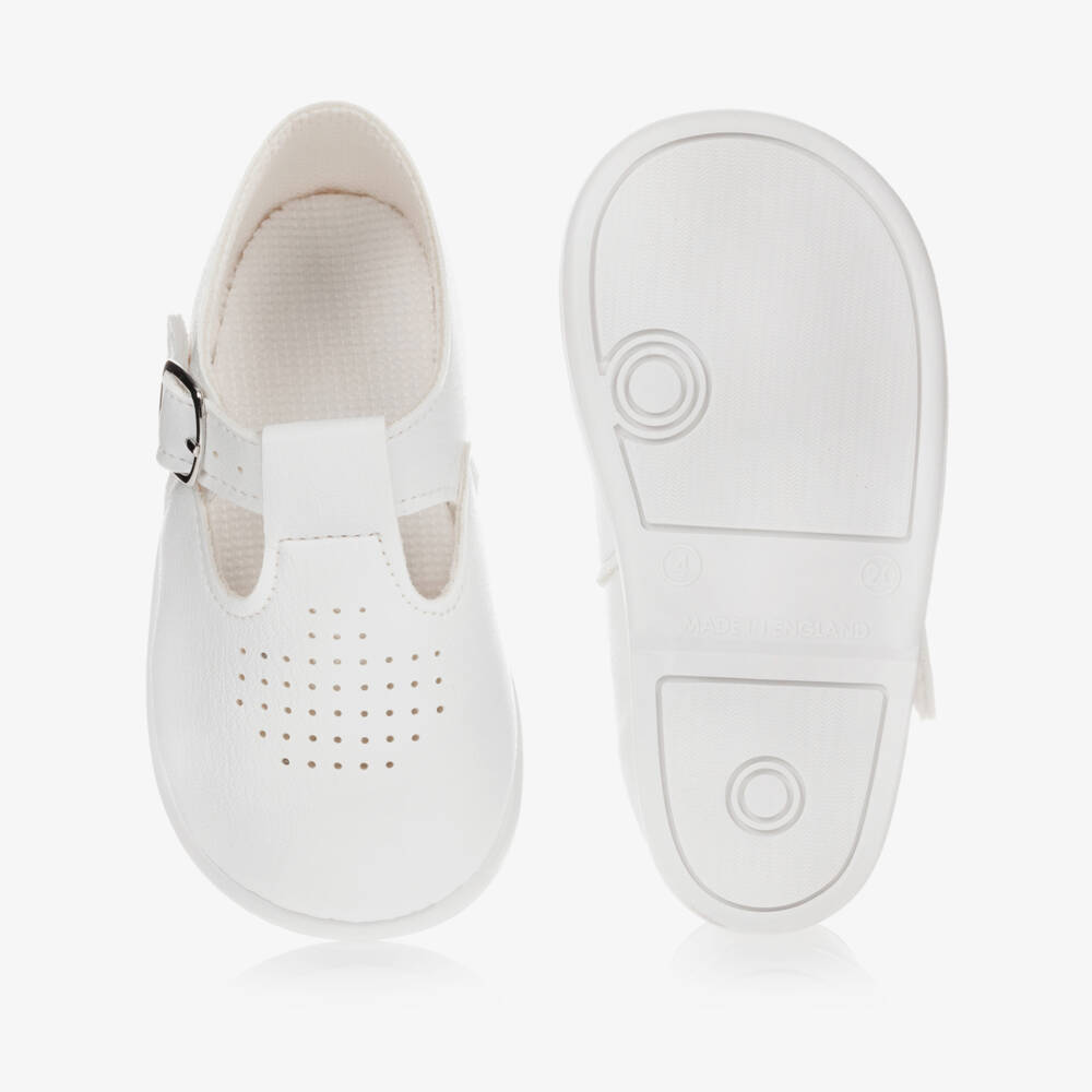 Early Days-White First Walker Bar Shoes | Childrensalon