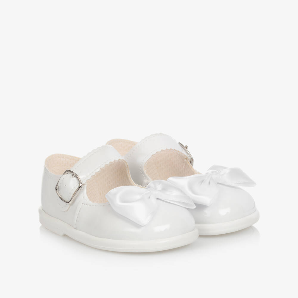 Early Days-White Patent Bar Shoes | Childrensalon