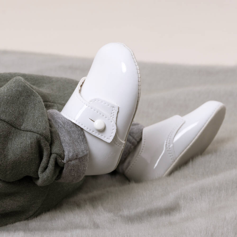 Early Days Baypods-White Patent Faux Leather Pre-Walker Shoes | Childrensalon