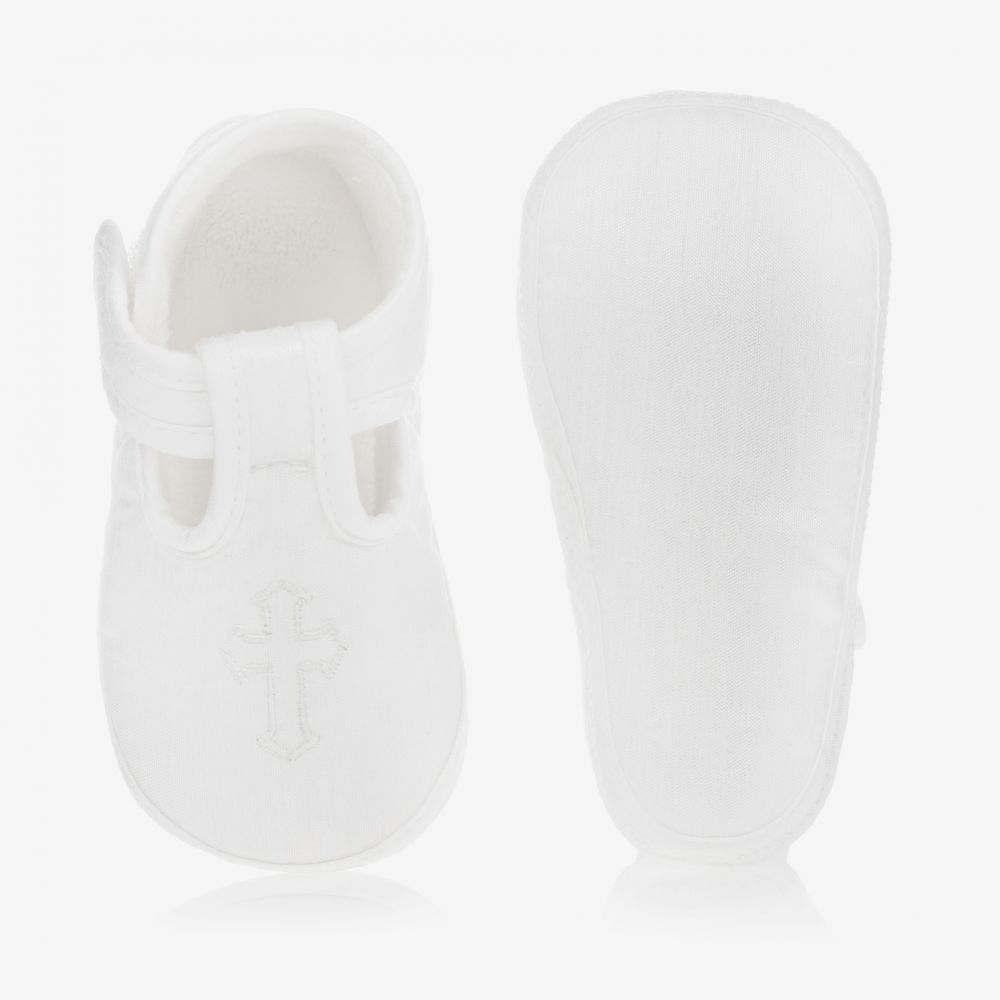 Early Days Baypods-White Silk Baby Shoes | Childrensalon