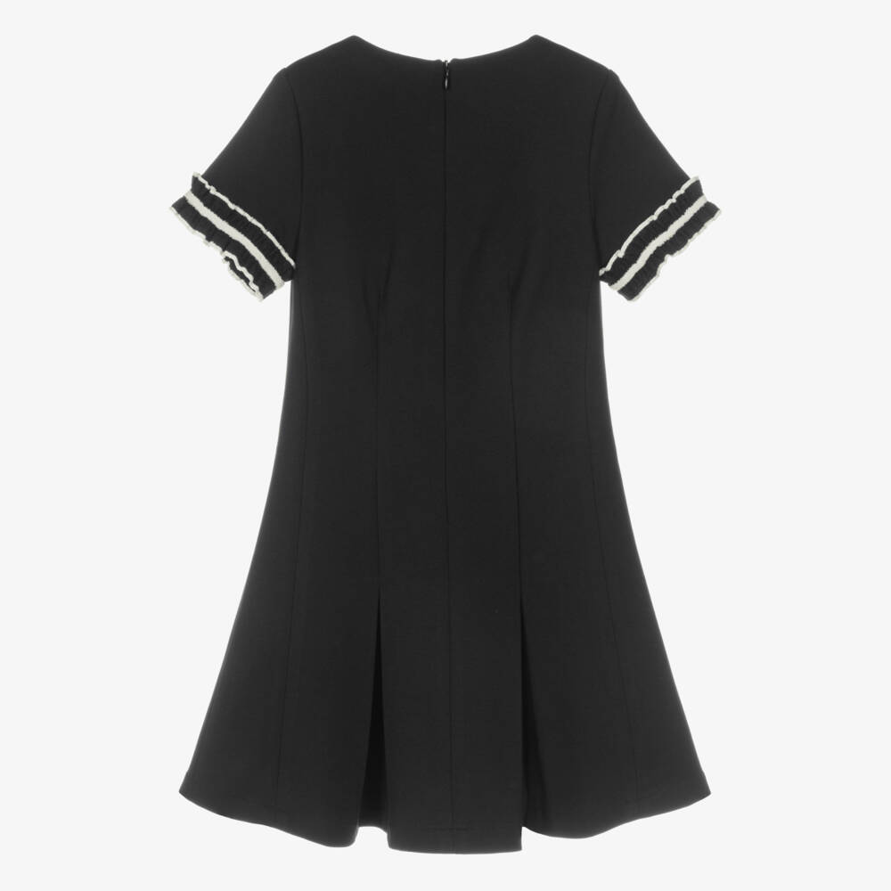 EIRENE-Girls Black Frilled Milano Jersey Dress | Childrensalon