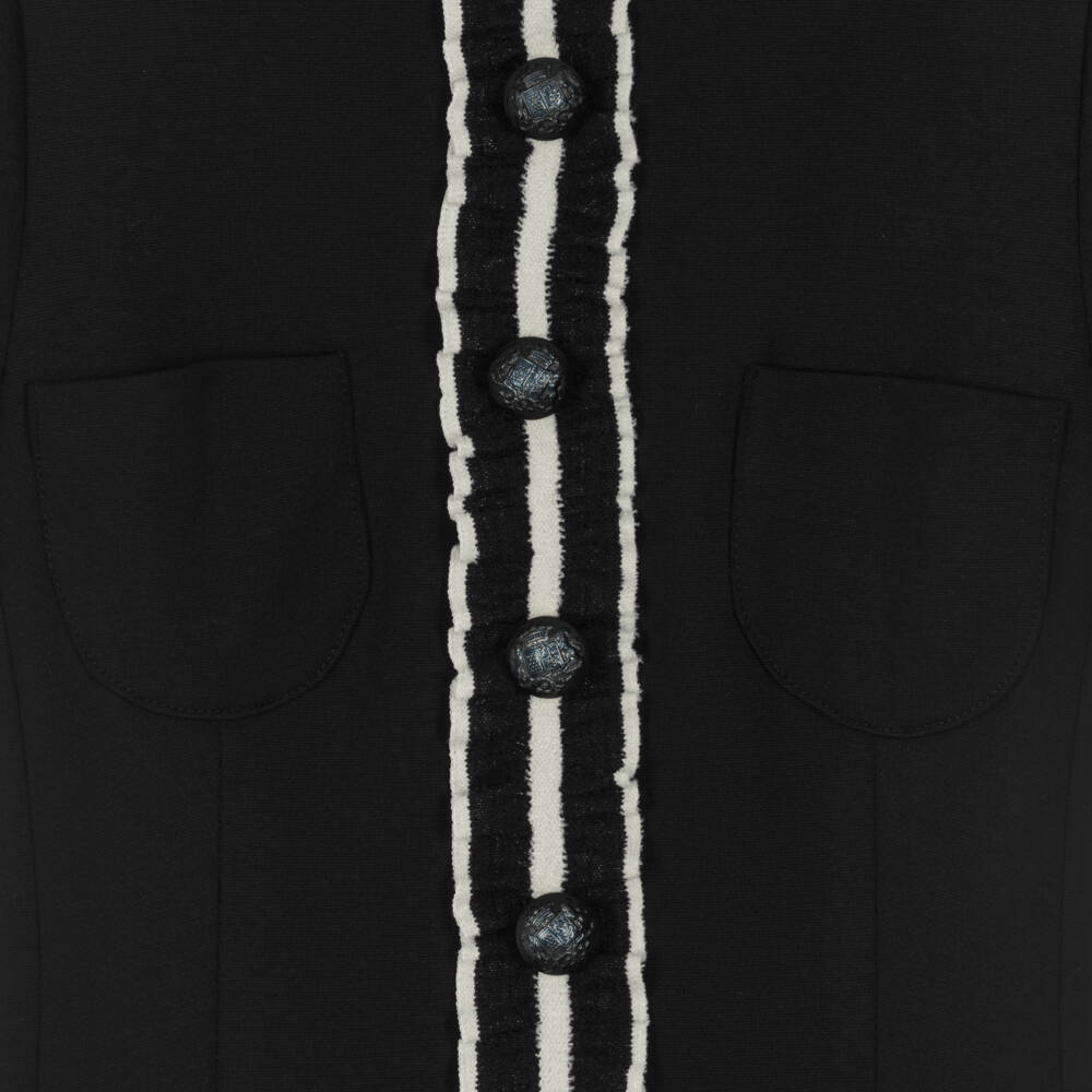 EIRENE-Girls Black Frilled Milano Jersey Dress | Childrensalon