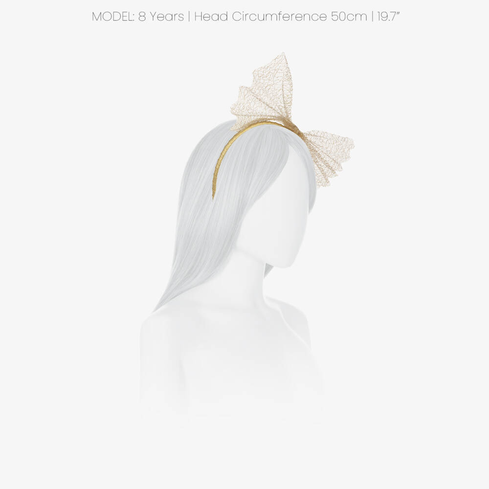 EIRENE-Girls Gold Tulle Headband | Childrensalon