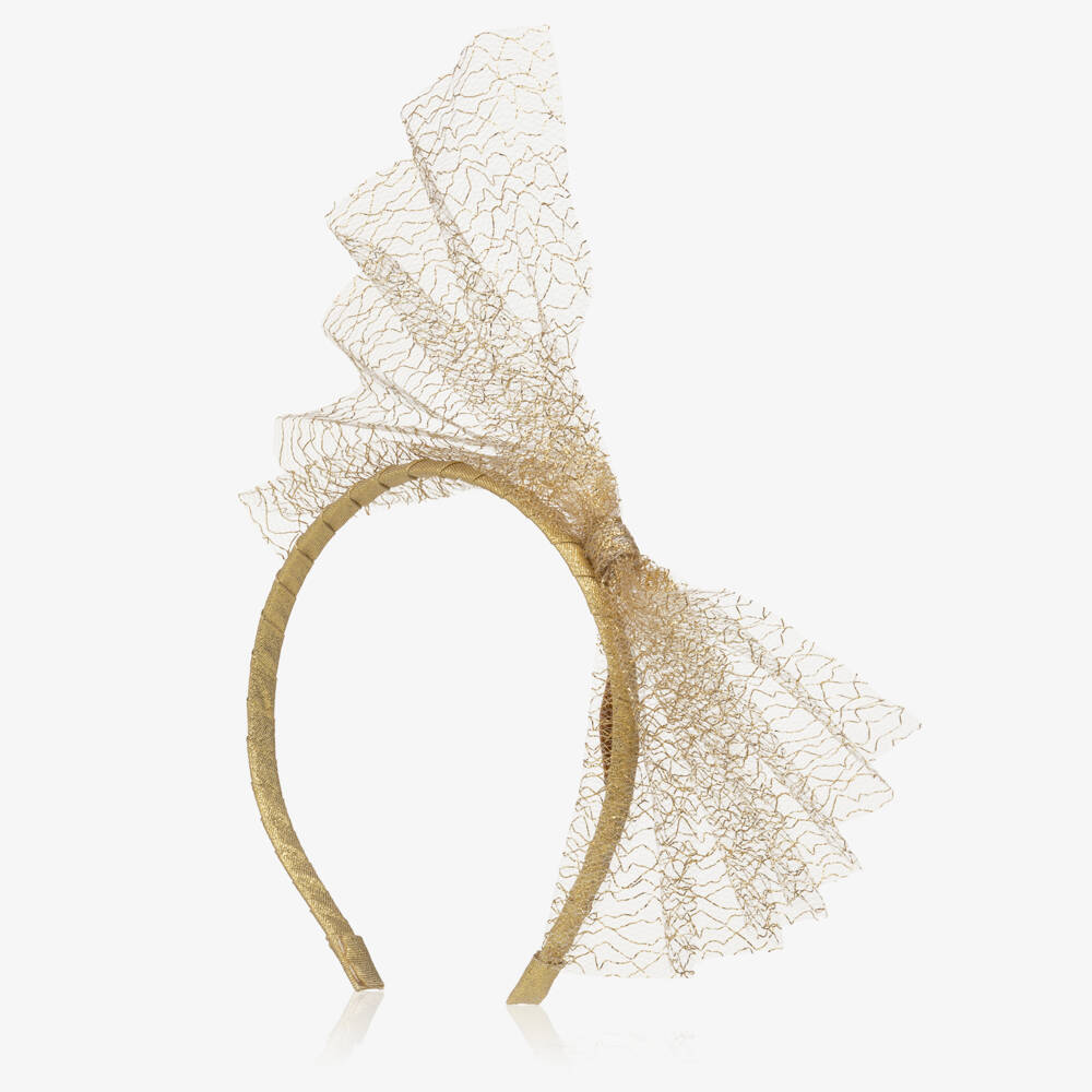 EIRENE-Girls Gold Tulle Headband | Childrensalon