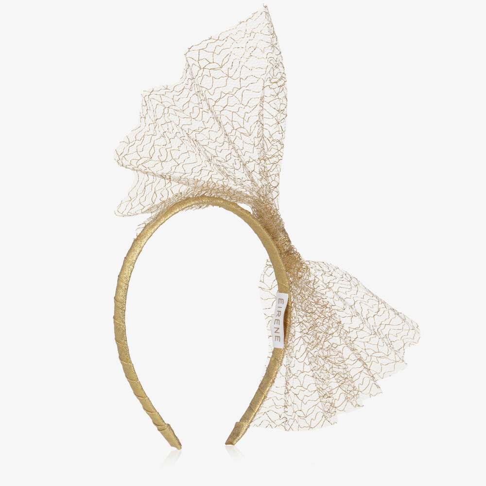 EIRENE-Girls Gold Tulle Headband | Childrensalon