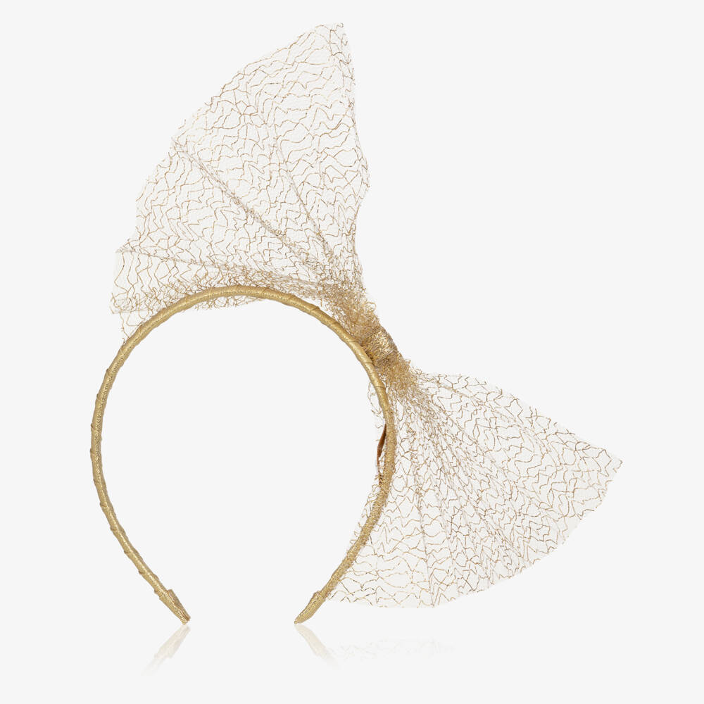 EIRENE-Girls Gold Tulle Headband | Childrensalon