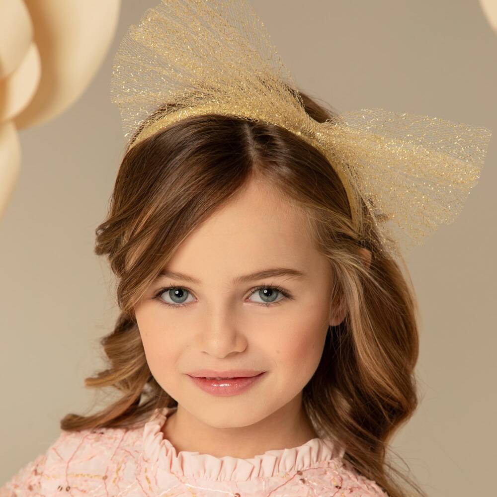 EIRENE-طوق شعر تول لون ذهبي للبنات | Childrensalon