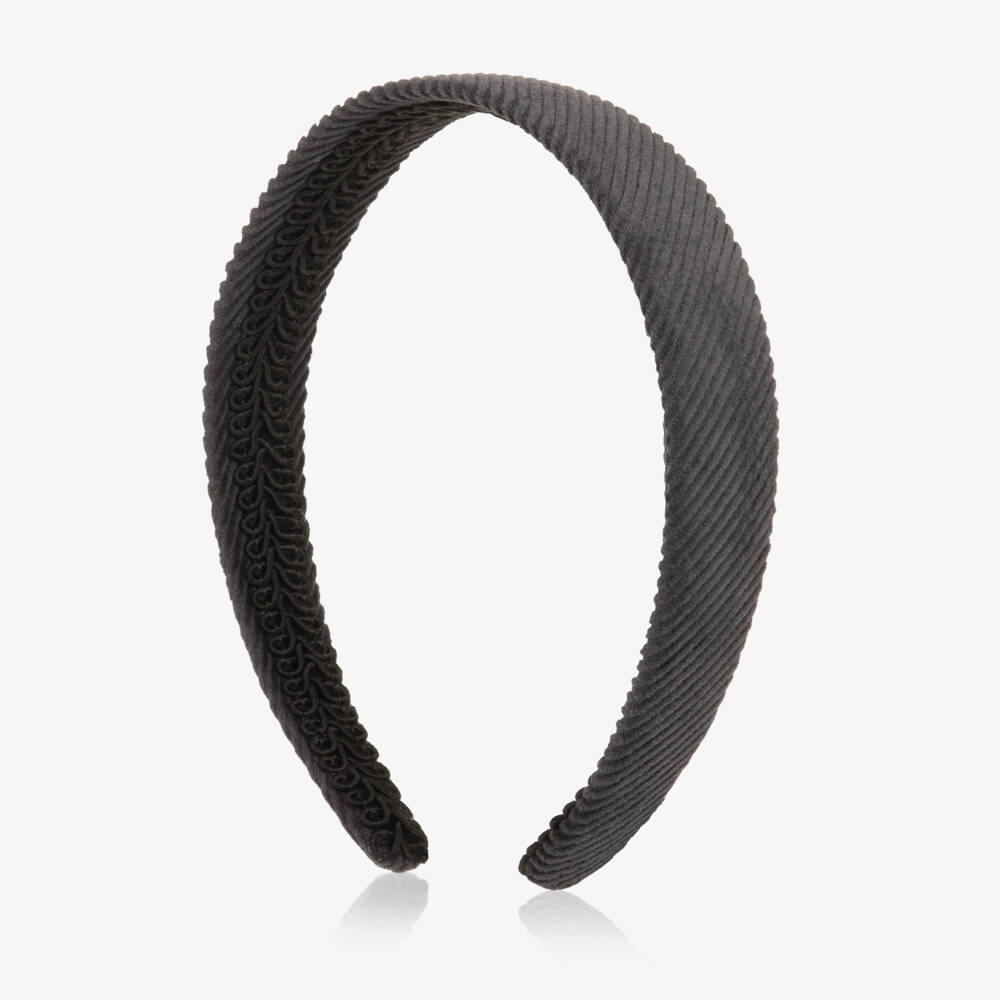 EIRENE-Girls Grey Corduroy Hairband | Childrensalon