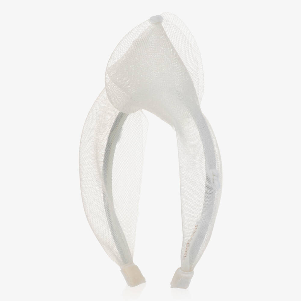 EIRENE-Ободок кремовый из тюля с бантом для девочек | Childrensalon