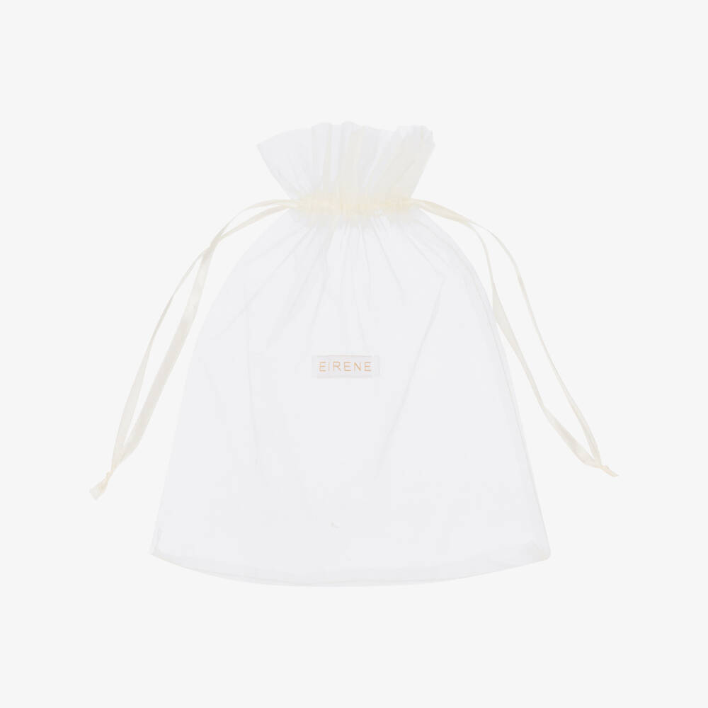 EIRENE-Girls Ivory Chiffon Headband with Pastel Floral Print | Childrensalon