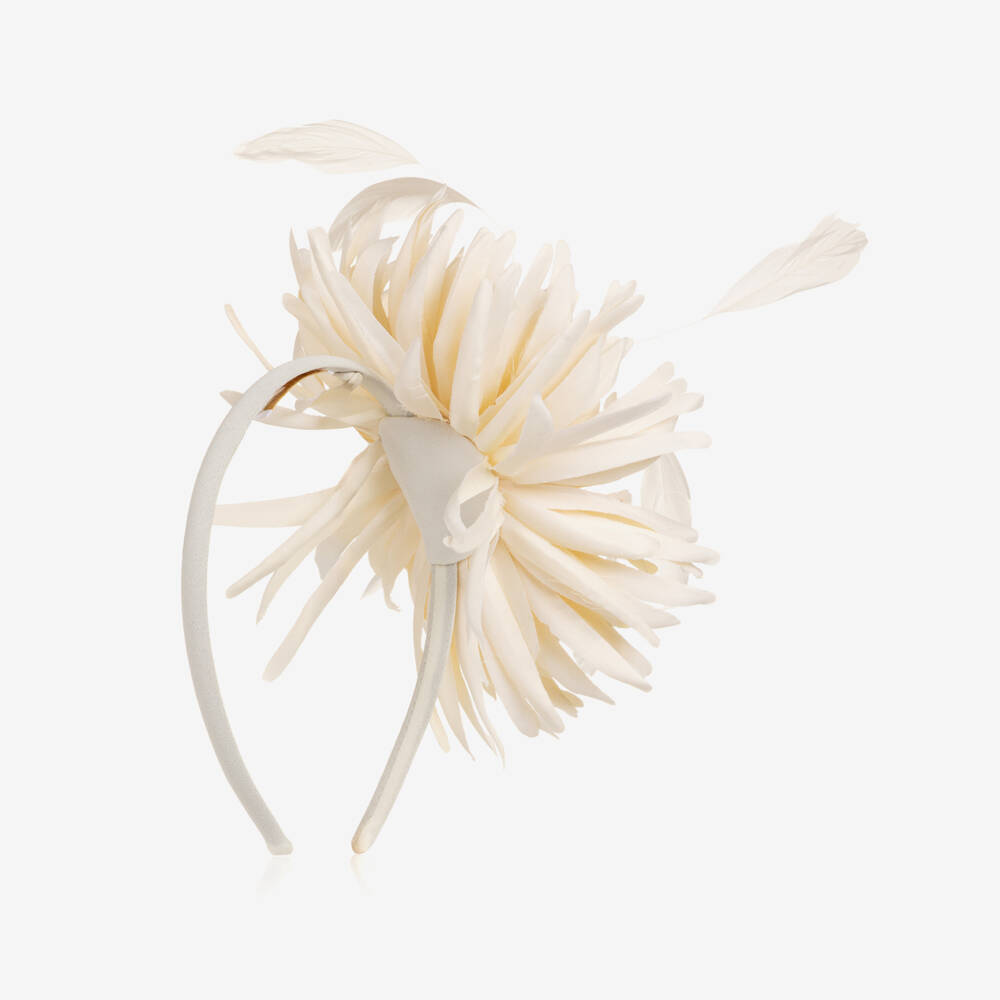 EIRENE-طوق شعر مزين بوردة لون عاجي للبنات | Childrensalon