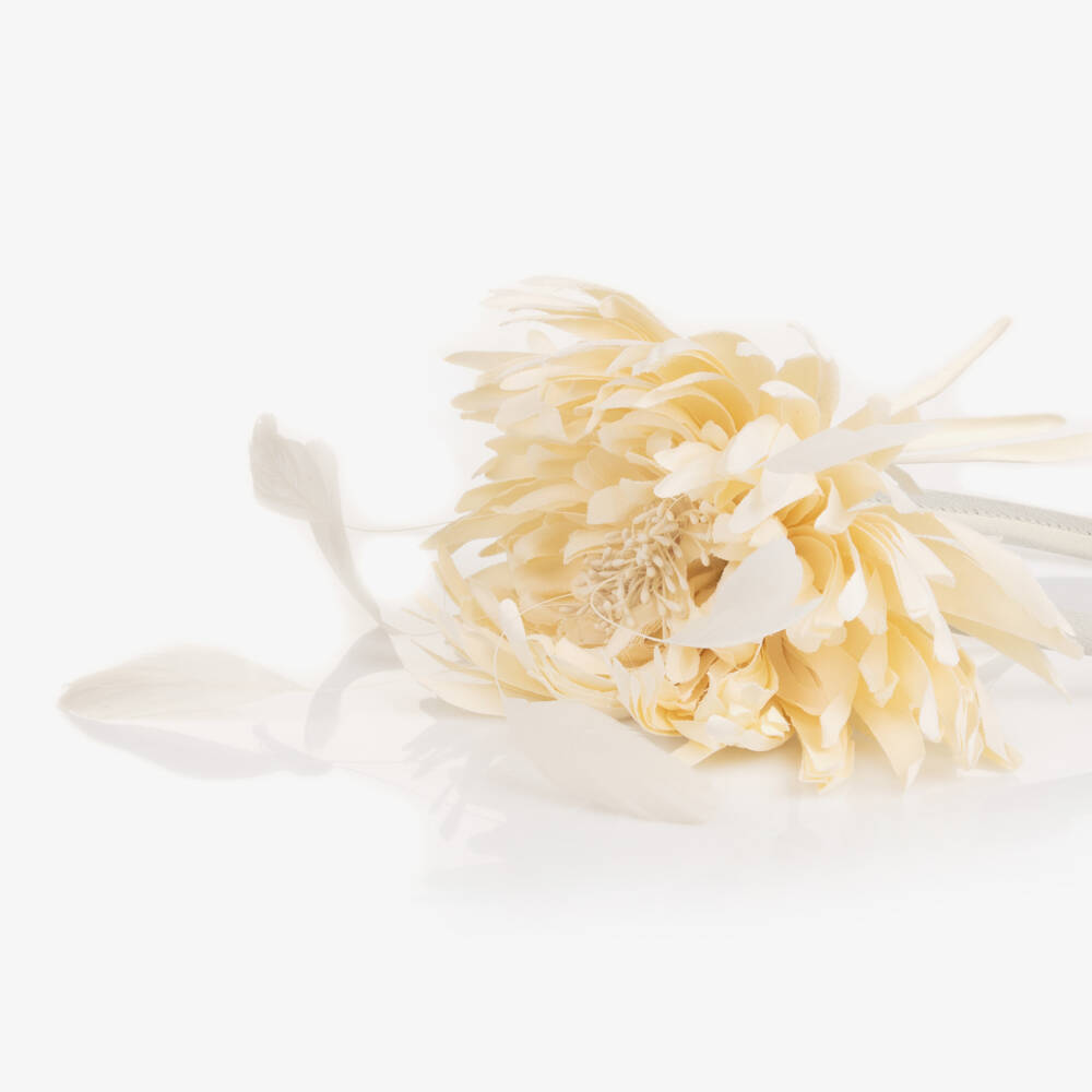 EIRENE-طوق شعر مزين بوردة لون عاجي للبنات | Childrensalon