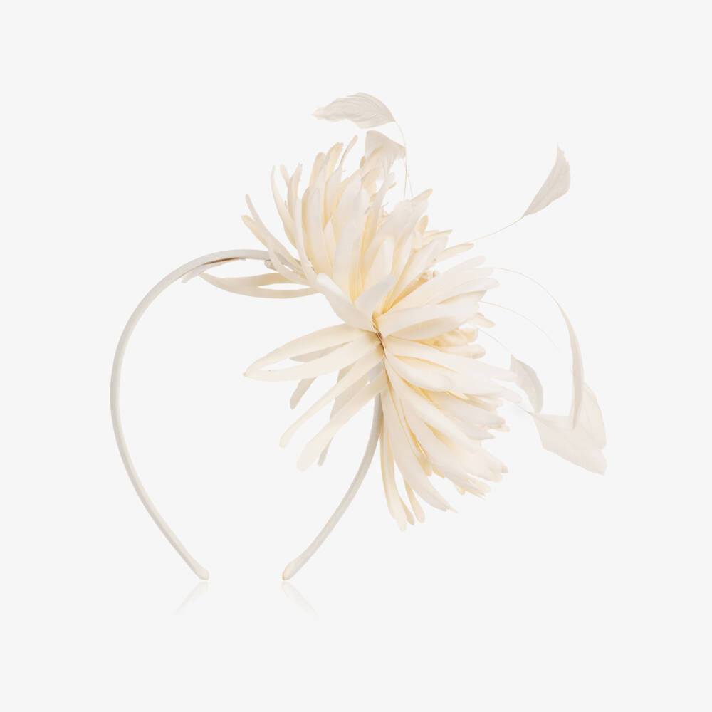 EIRENE-طوق شعر مزين بوردة لون عاجي للبنات | Childrensalon