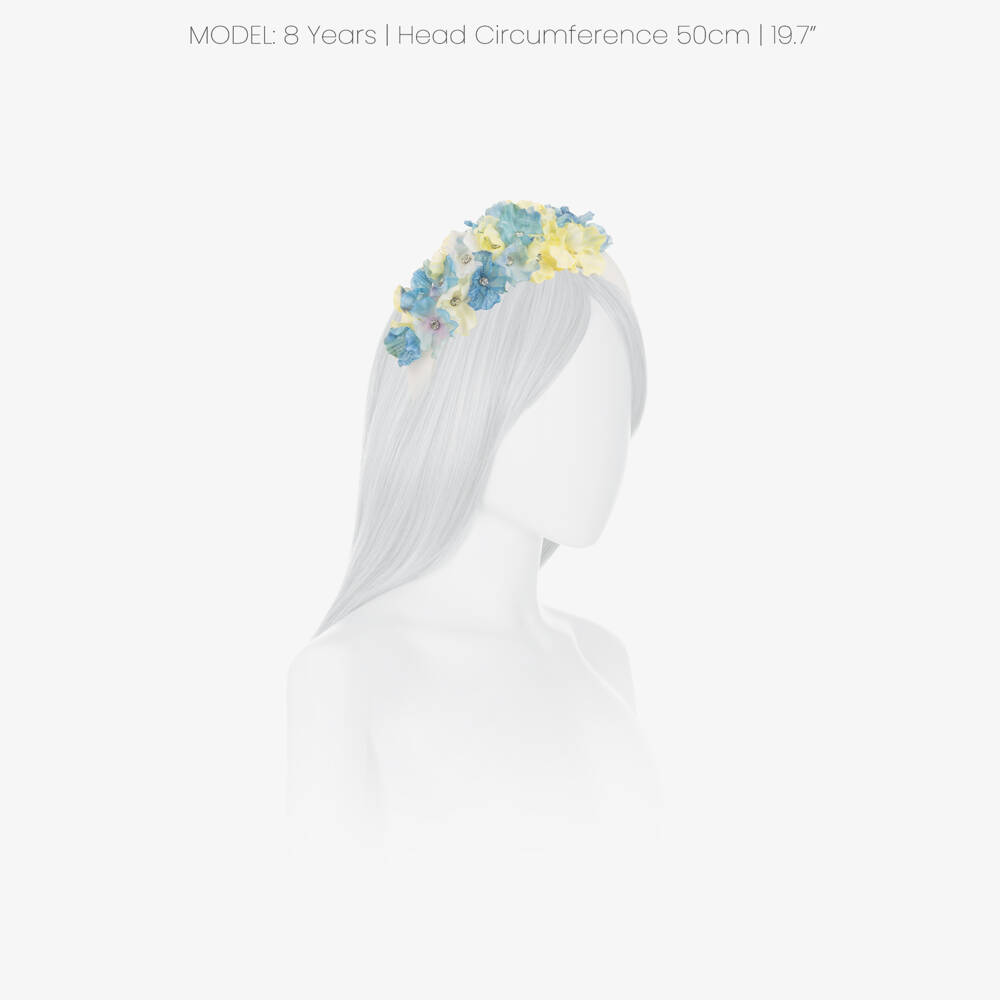 EIRENE-طوق شعر مزين بورود لون عاجي للبنات | Childrensalon