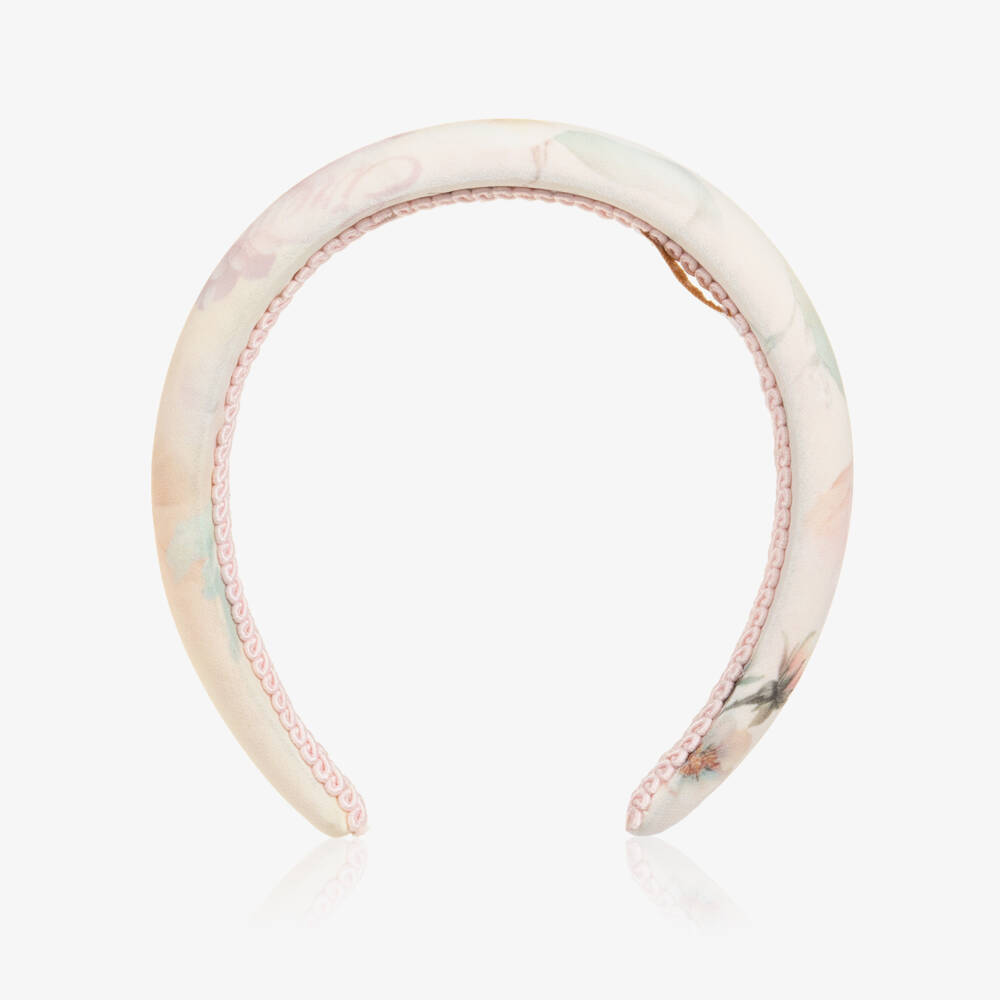 EIRENE-Girls Ivory & Pale Pink Floral Hairband | Childrensalon