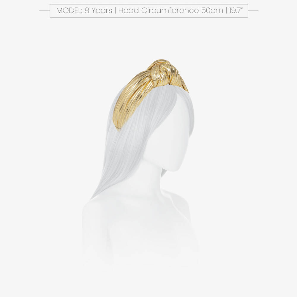 EIRENE-Girls Metallic Gold Knot Hairband | Childrensalon