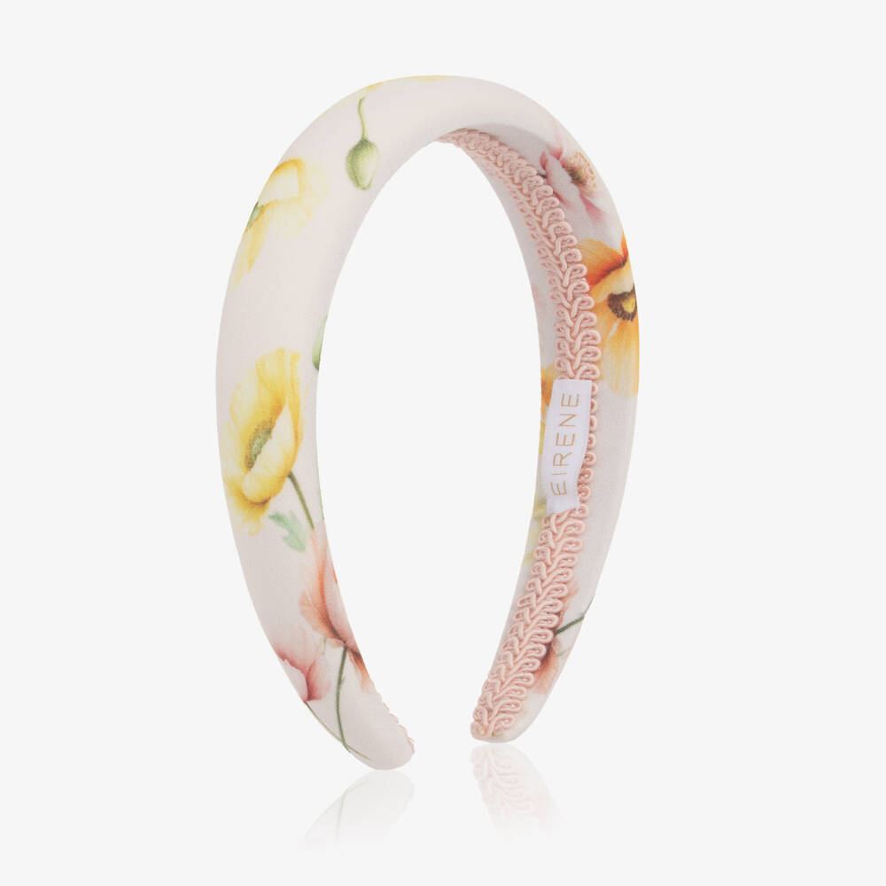 EIRENE-Girls Pale Pink Floral Crêpe Chiffon Hairband | Childrensalon