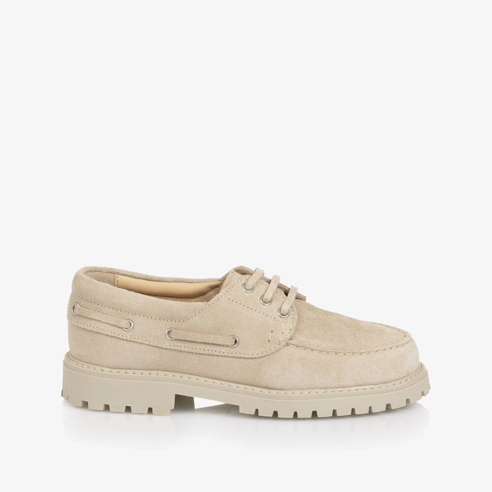 Eleventy-Beige Suede Leather Loafers | Childrensalon