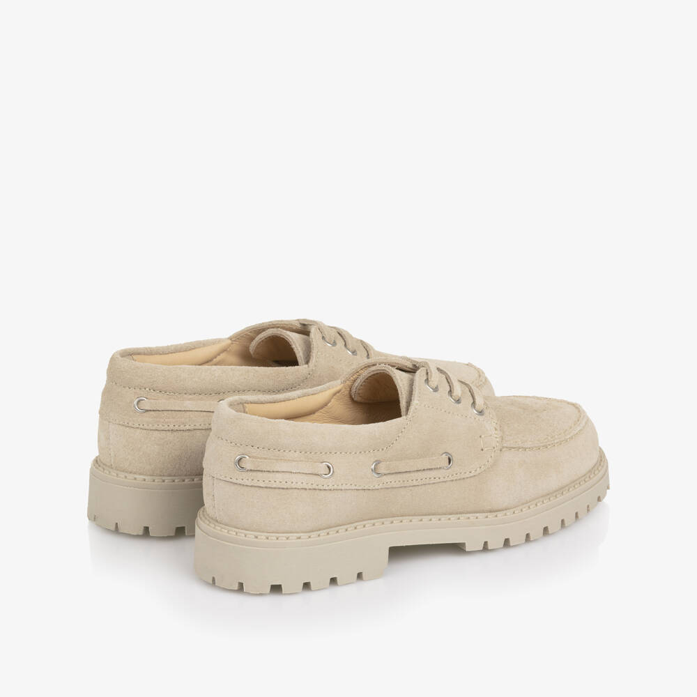 Eleventy-Beige Suede Leather Loafers | Childrensalon