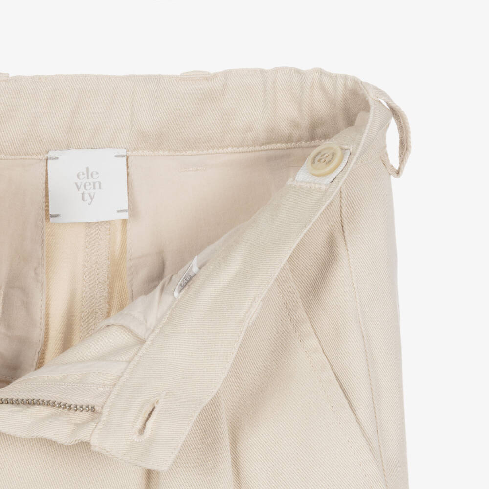 Eleventy-Boys Beige Chino Style Trousers | Childrensalon