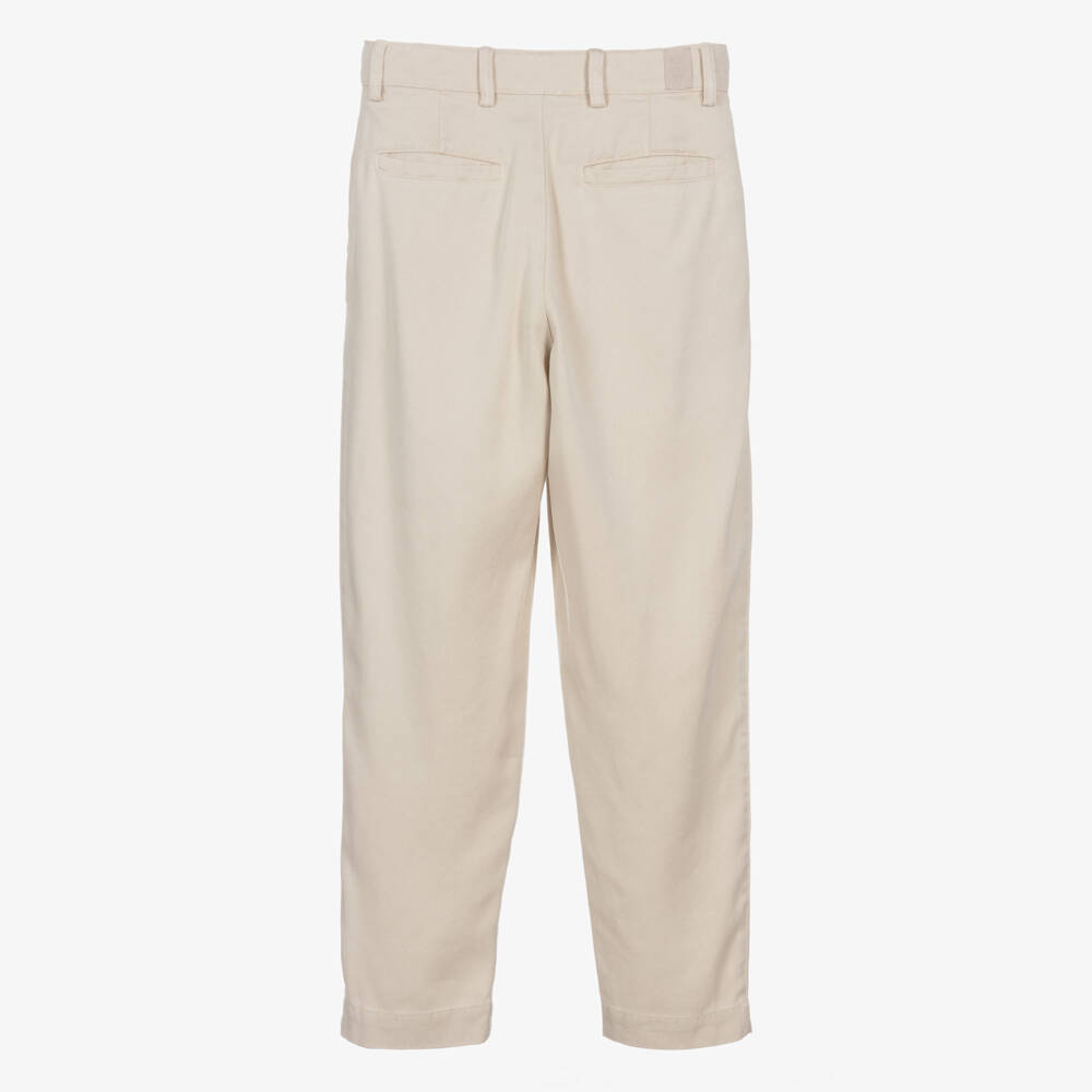 Eleventy-Boys Beige Chino Style Trousers | Childrensalon