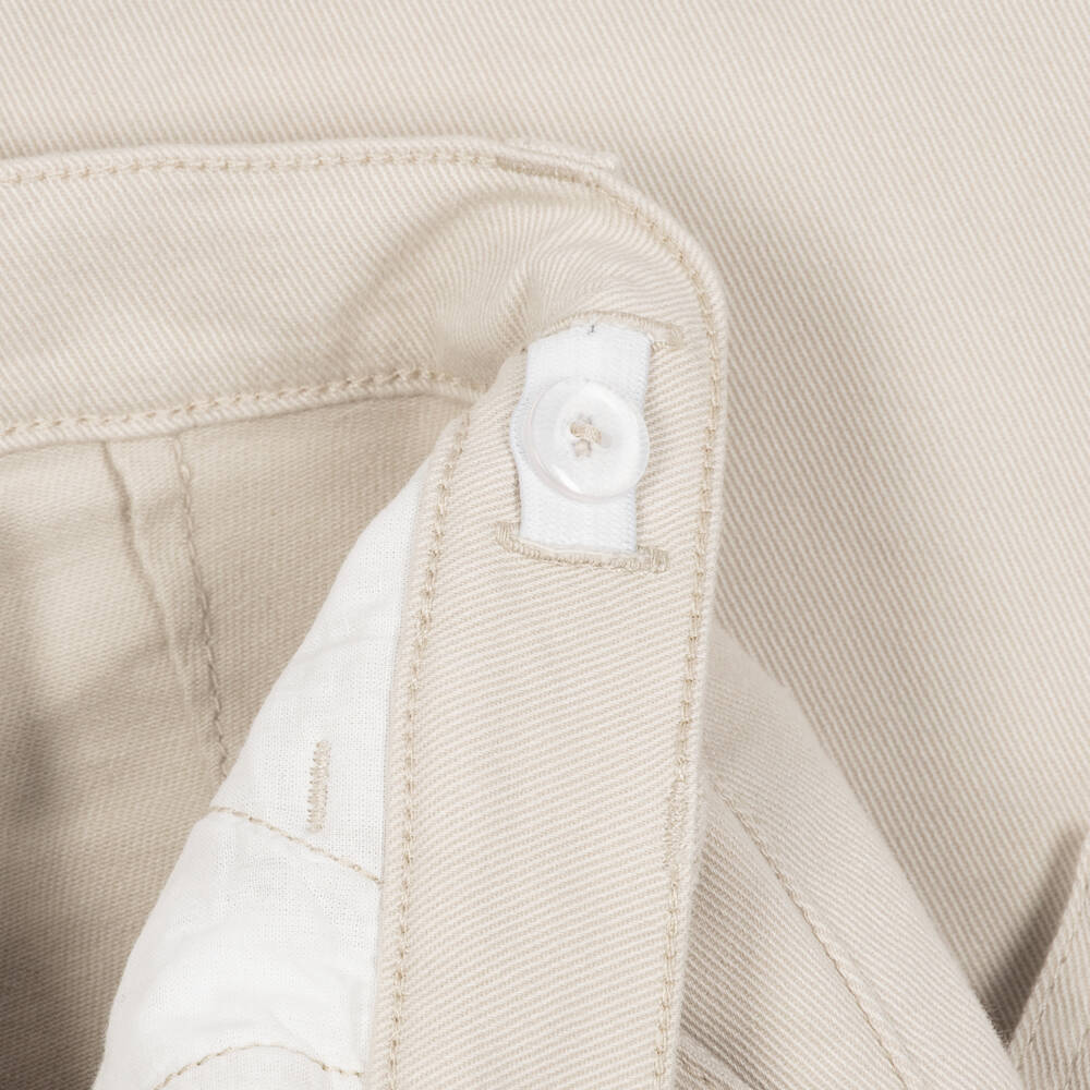 Eleventy-Boys Beige Denim Jeans with Carpenter Pocket | Childrensalon