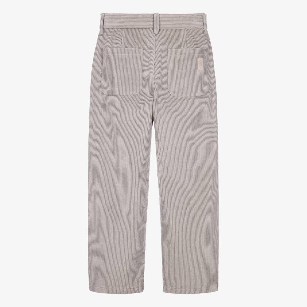 Eleventy-Boys Grey Cotton Corduroy Trousers | Childrensalon