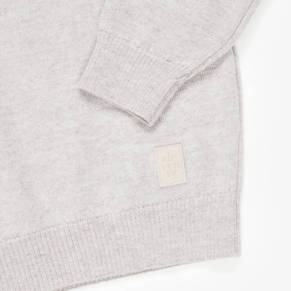 Eleventy-Boys Grey Marl Roll Neck Wool Sweater | Childrensalon