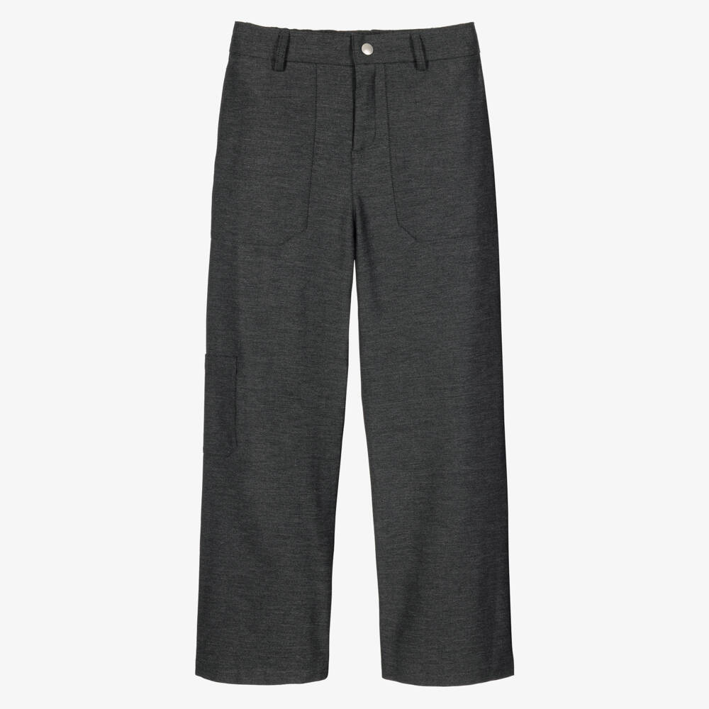 Eleventy-Boys Grey Straight Fit Trousers | Childrensalon