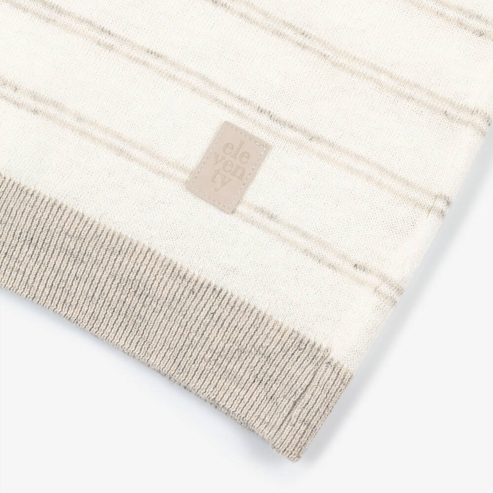 Eleventy-Топ кремово-бежевый в полоску трикотажный для мальчиков | Childrensalon