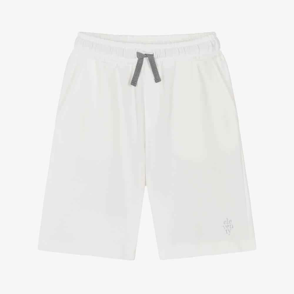 Eleventy-Boys Ivory Cotton Piqué Shorts | Childrensalon