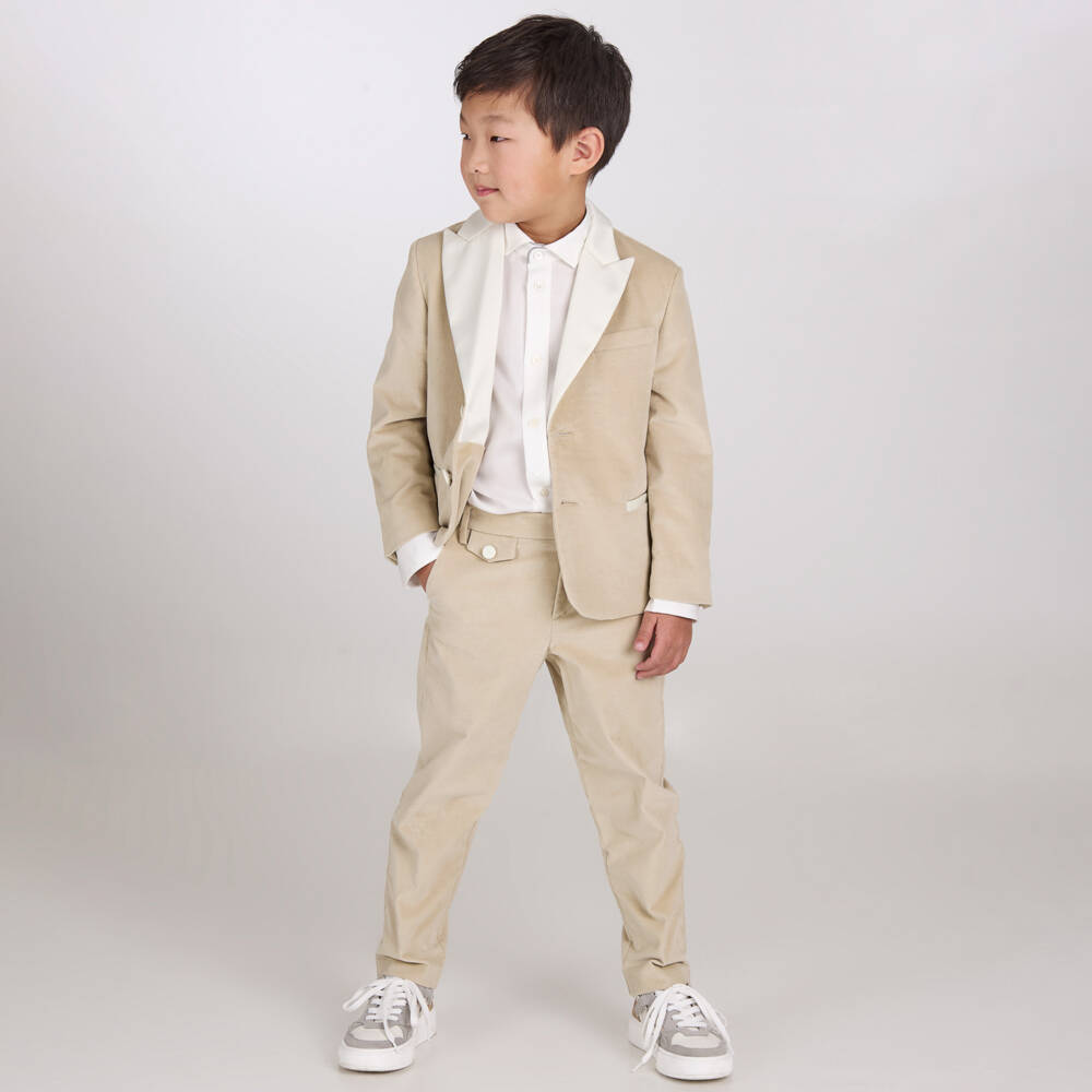 Eleventy-Boys Ivory Lyocell Twill Shirt | Childrensalon