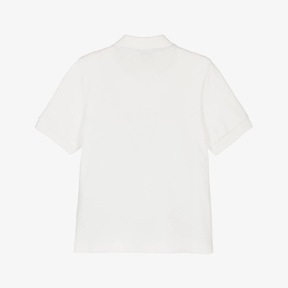 Eleventy-Рубашка поло кремовая с вышитым логотипом для мальчиков  | Childrensalon