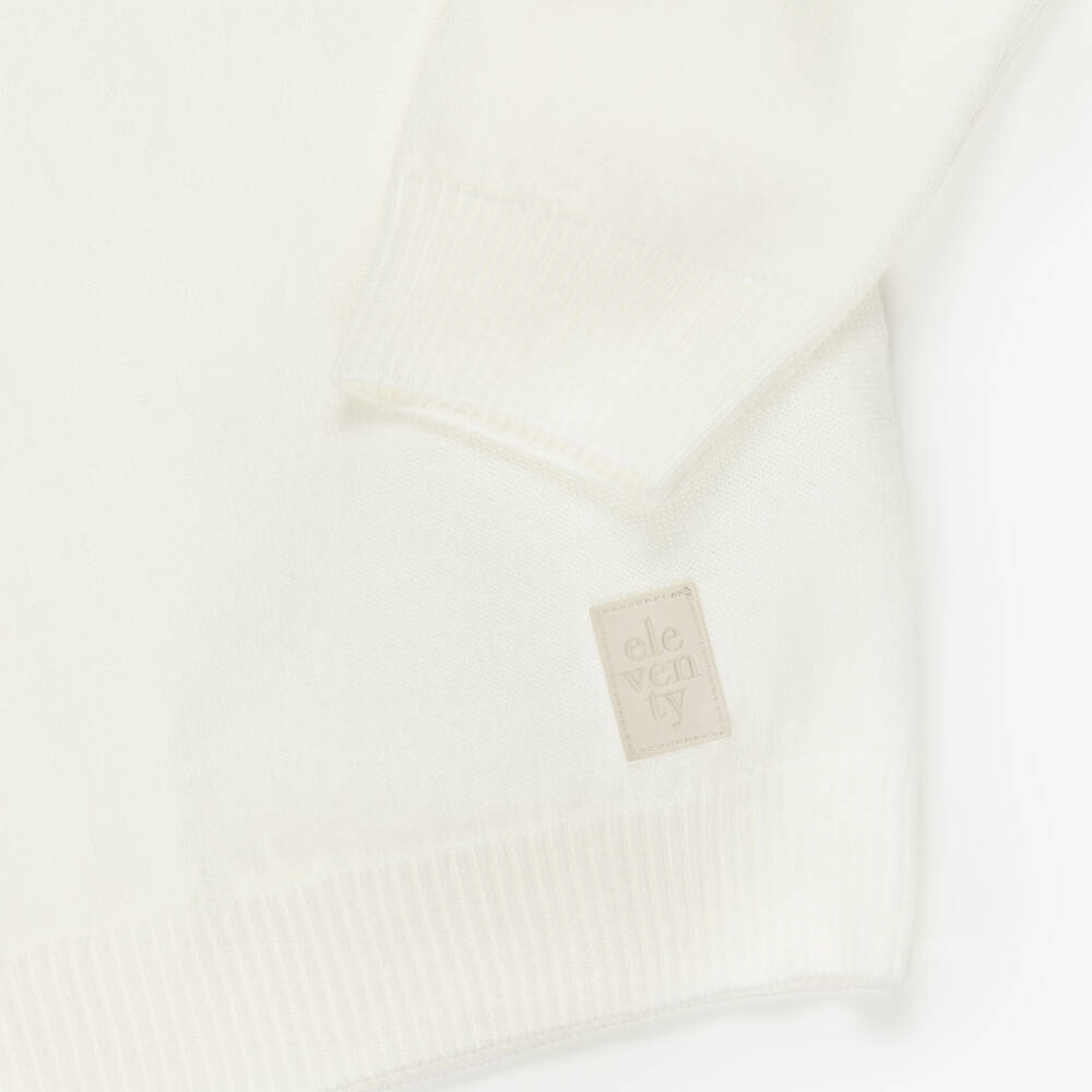 Eleventy-Boys Ivory Roll Neck Wool Sweater | Childrensalon