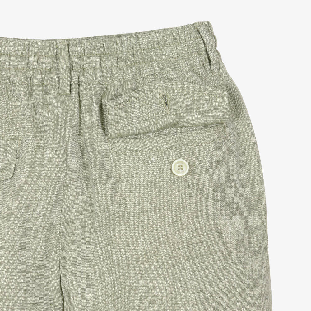 Eleventy-Boys Pale Green Marl Drawstring Trousers | Childrensalon