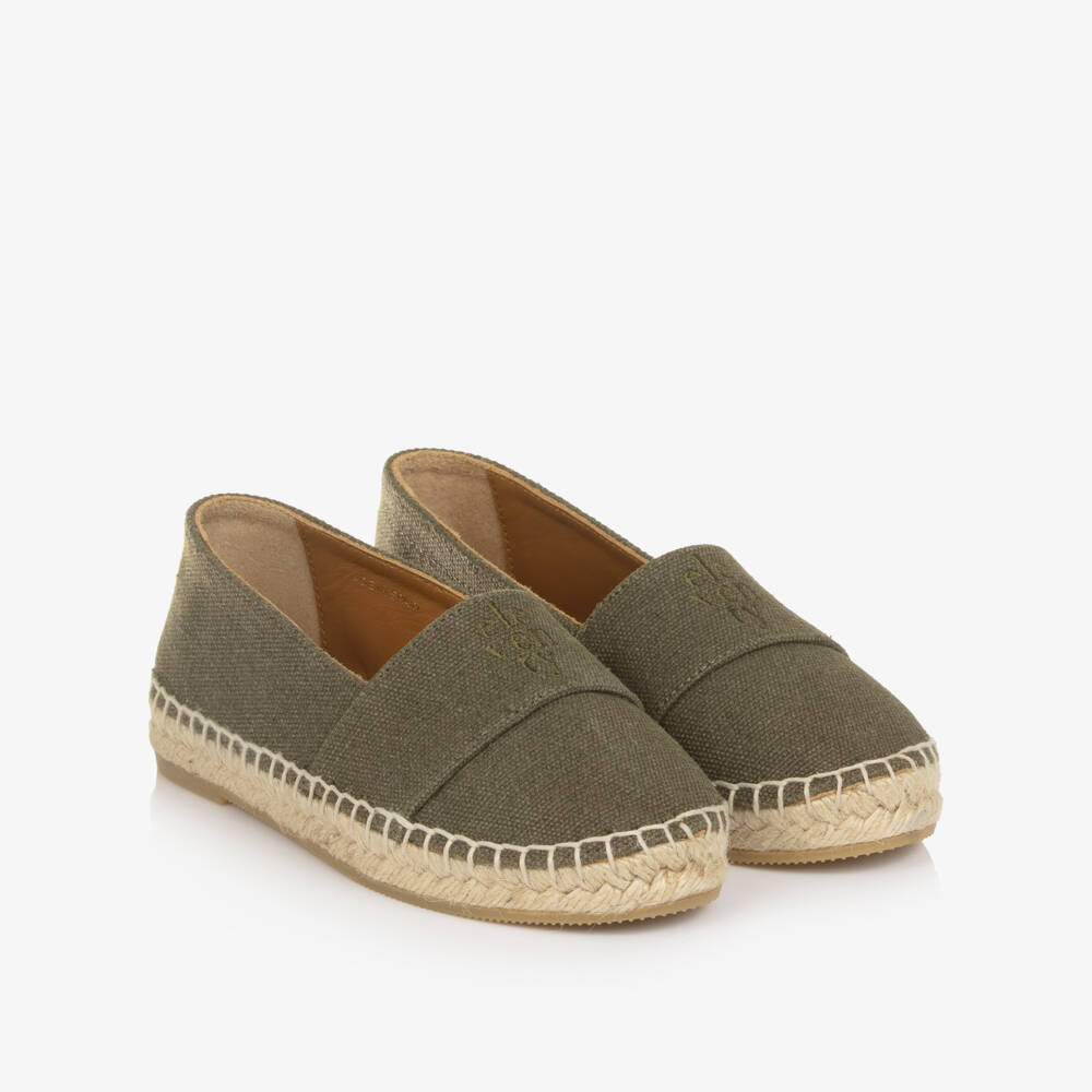 Eleventy-إسبادريل بشعار مطرز لون أخضر كاكي | Childrensalon