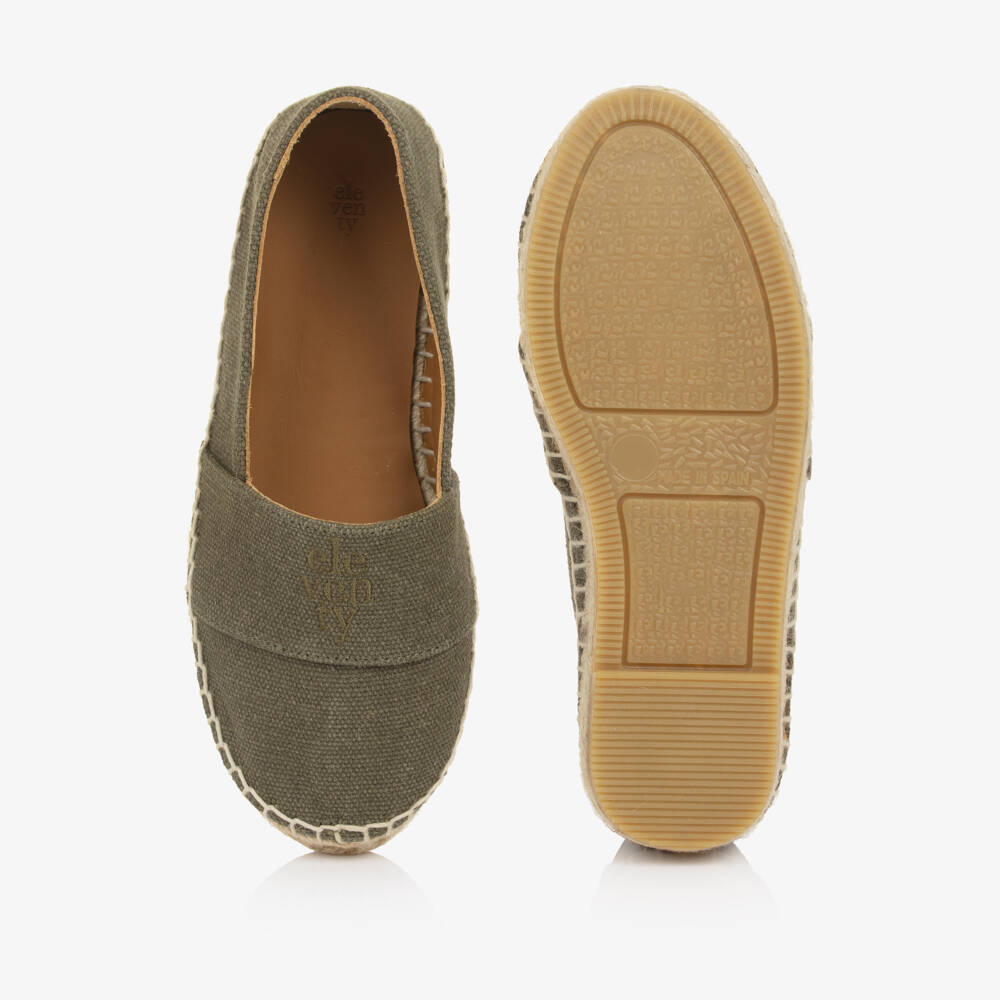 Eleventy-إسبادريل بشعار مطرز لون أخضر كاكي | Childrensalon