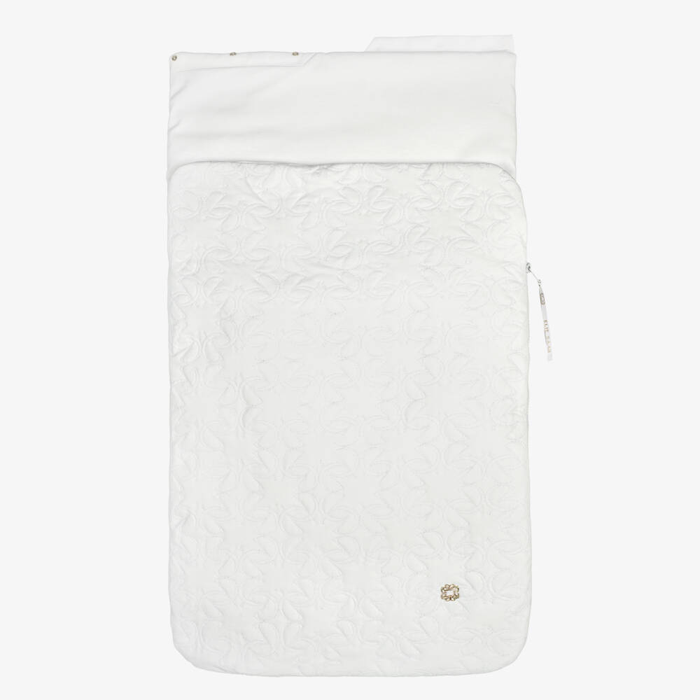 Elie Saab-Baby Girls Ivory Embroidered Padded Nest (73cm) | Childrensalon