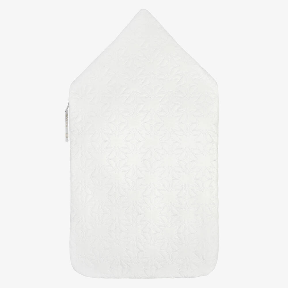 Elie Saab-Baby Girls Ivory Embroidered Padded Nest (73cm) | Childrensalon